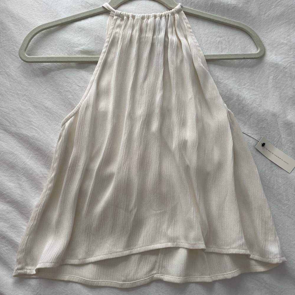 bobi Ivory high neck tank top
